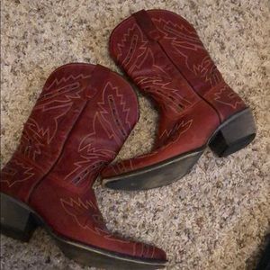 Red embroidered cowboy boots